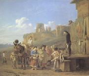 Karel Dujardin A Party of Charlatans in an Italian Landscape (mk05) china oil painting artist